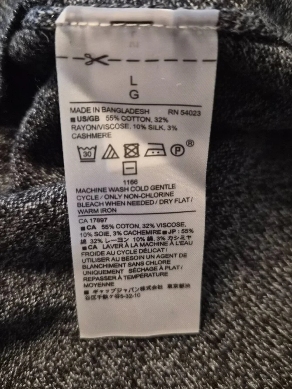 Banana Republic Premium Luxe Yarn Silk Cashmere V Neck Sweater Gray Men's L G515